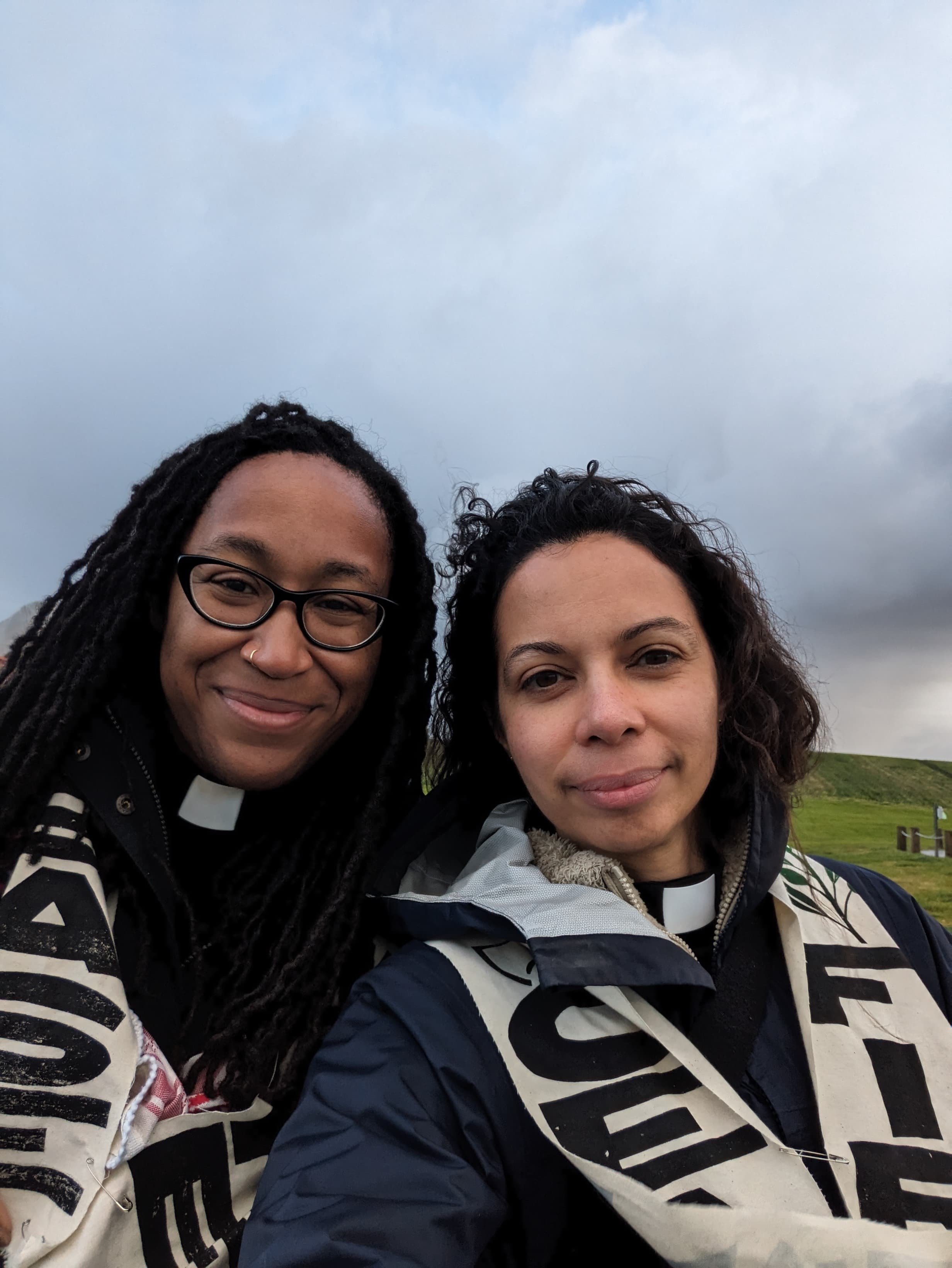 Sally Steele with a colleague in ministry outdoors, showing how sacred spaces extend beyond sanctuary walls